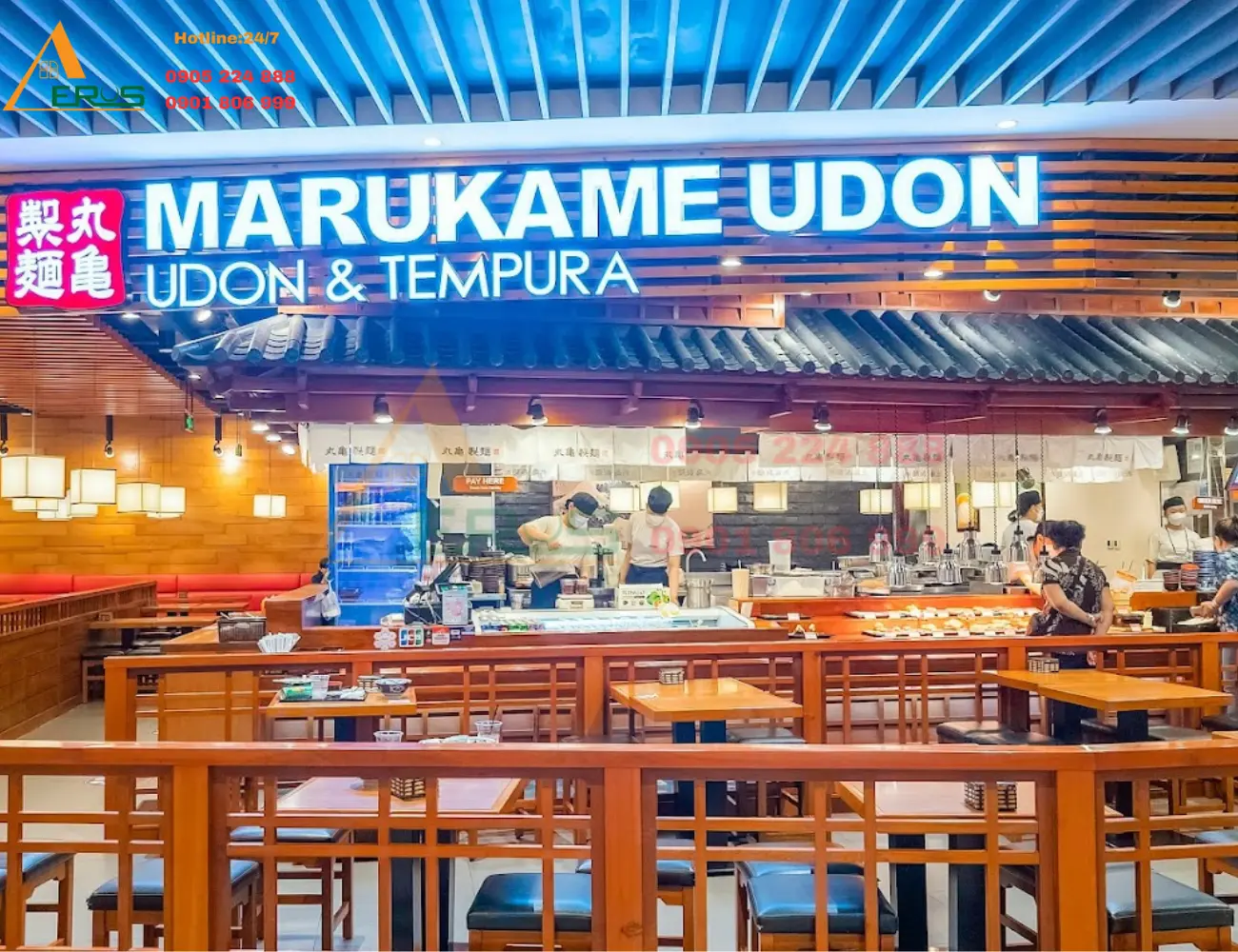 thiết kế nhà hàng Marukame Udon
