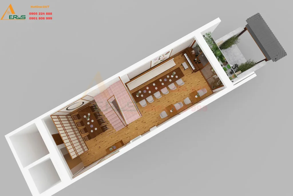 thiết kế nhà hàng chay