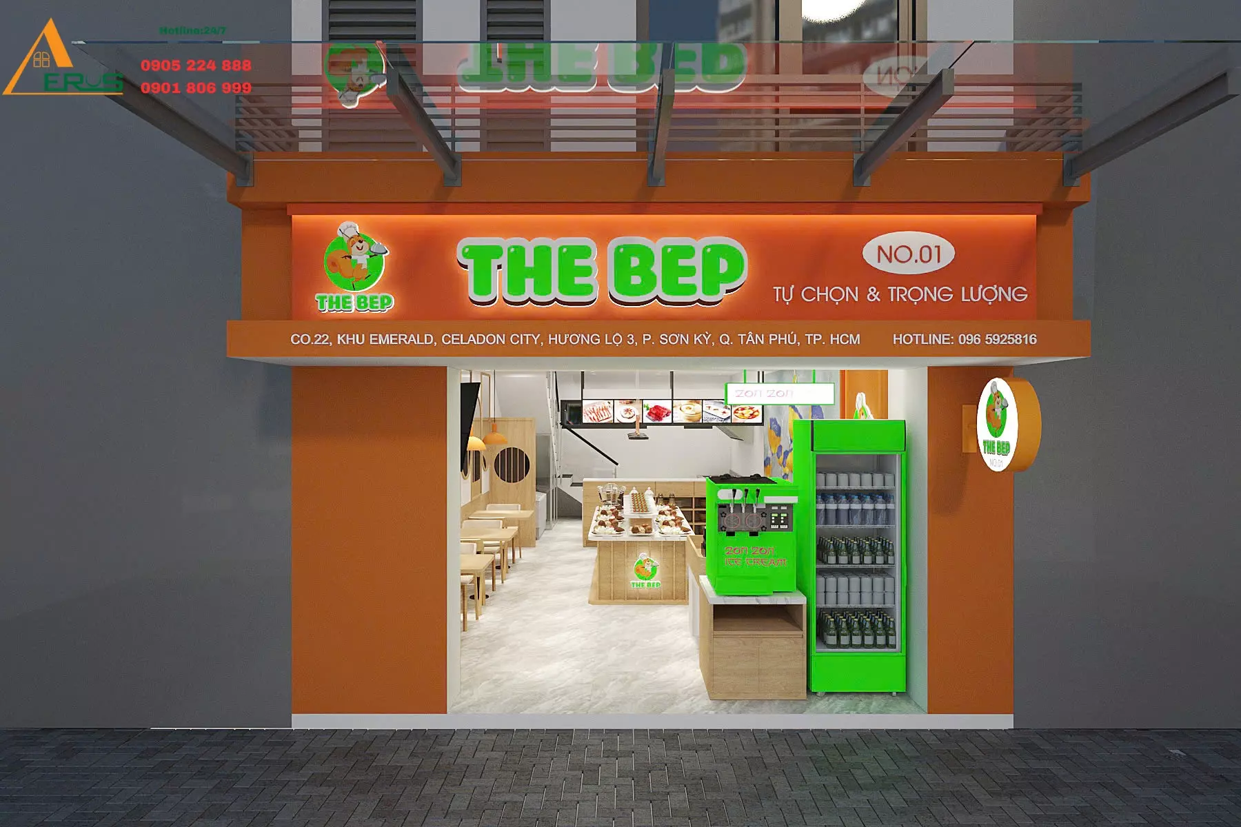 thiết kế nhà hàng thebep