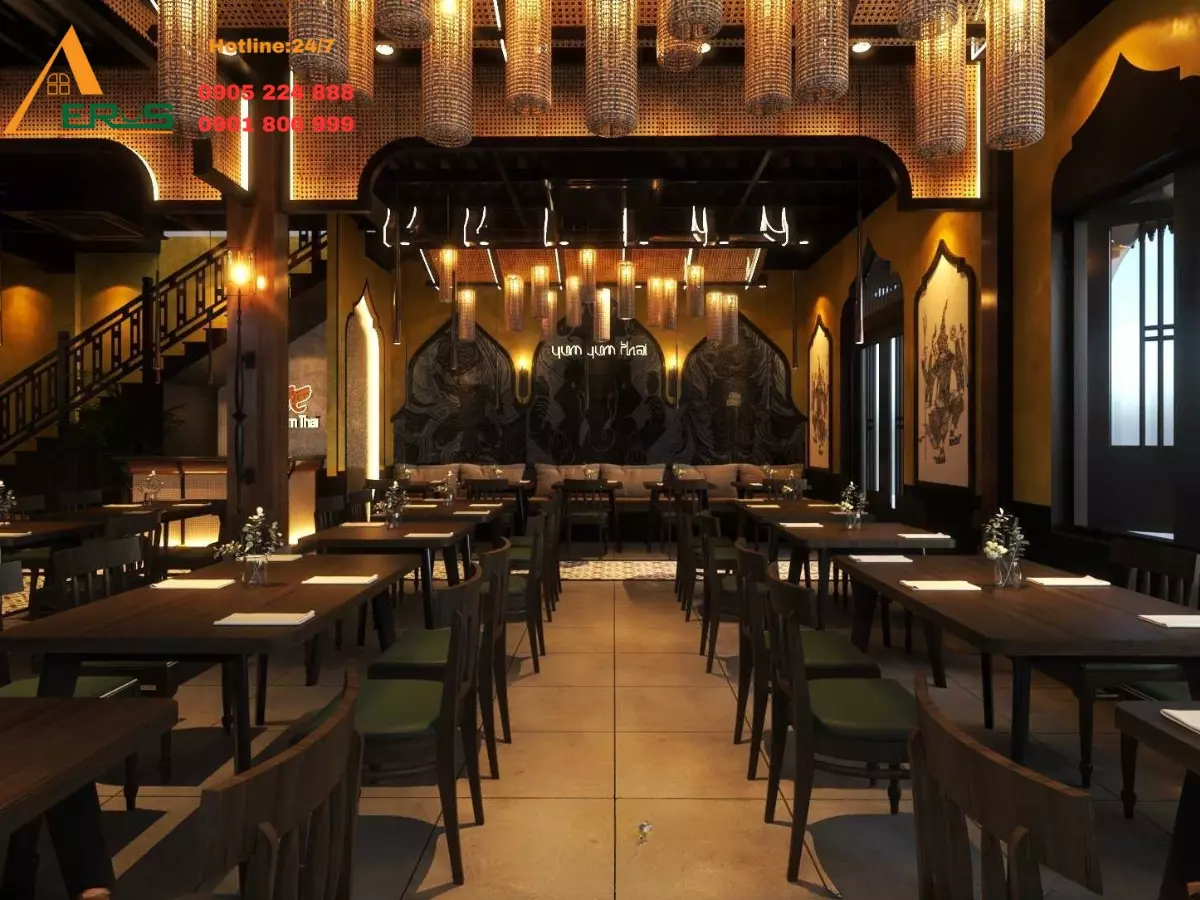 thiết kế nhà hàng thái