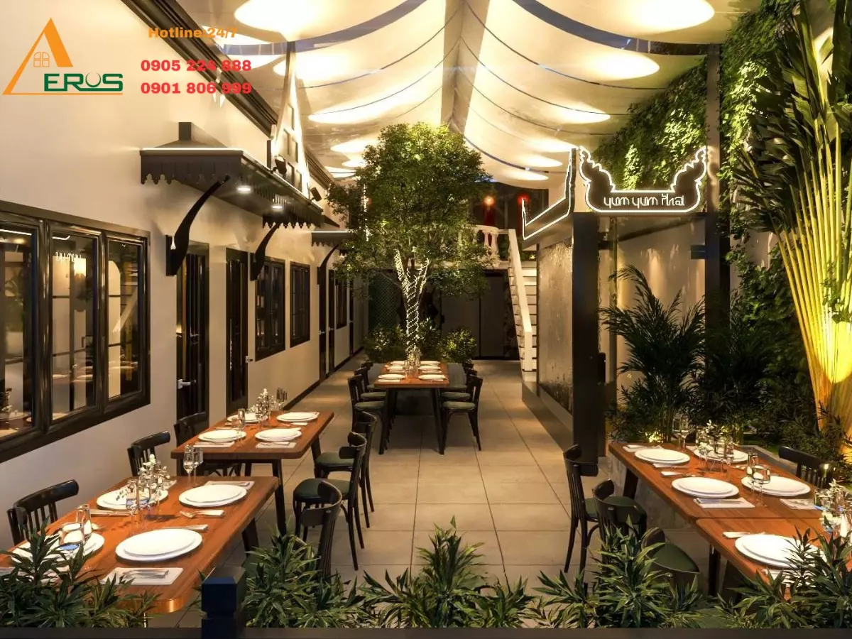 thiết kế nhà hàng thái