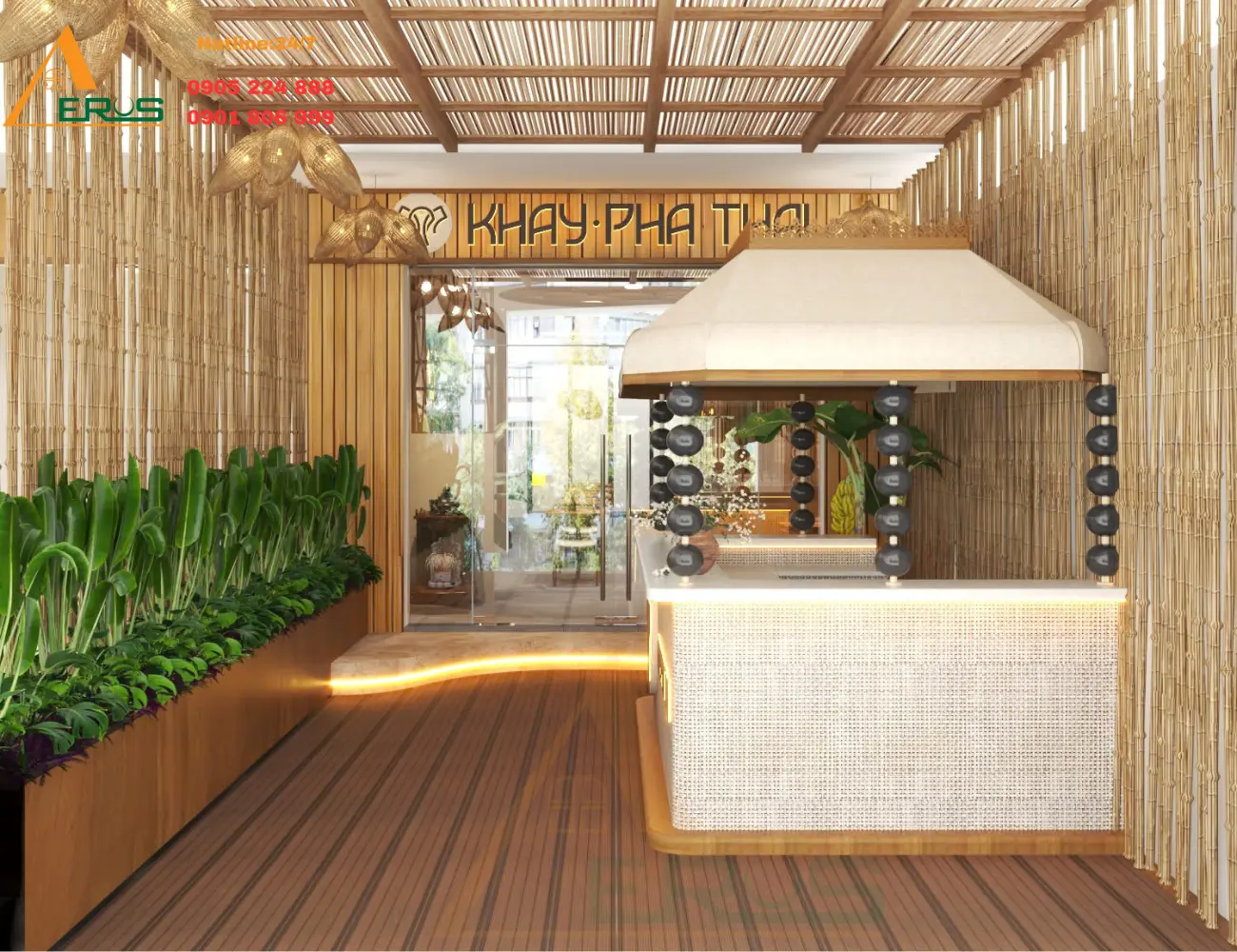 thiết kế nhà hàng kiểu thái